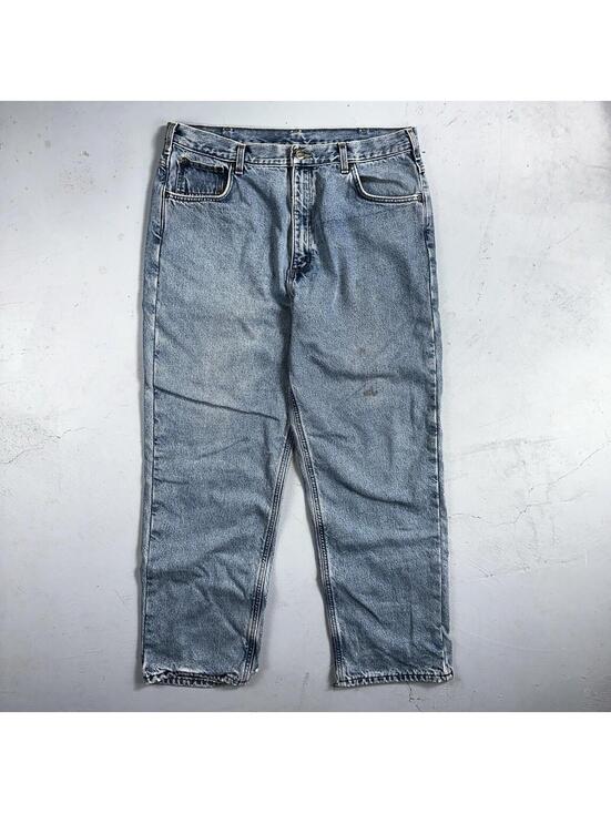 Carhartt Other - Carhartt Jeans Mens 38x32 Blue Denim Flannel Lined Relaxed Fit Chore Workwear